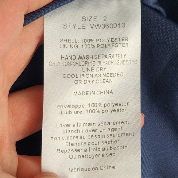 White by Vera Wang Dress Womens 2 Blue Satin One Shoulder Formal Maxi Gown NEW - Picture 11 of 11